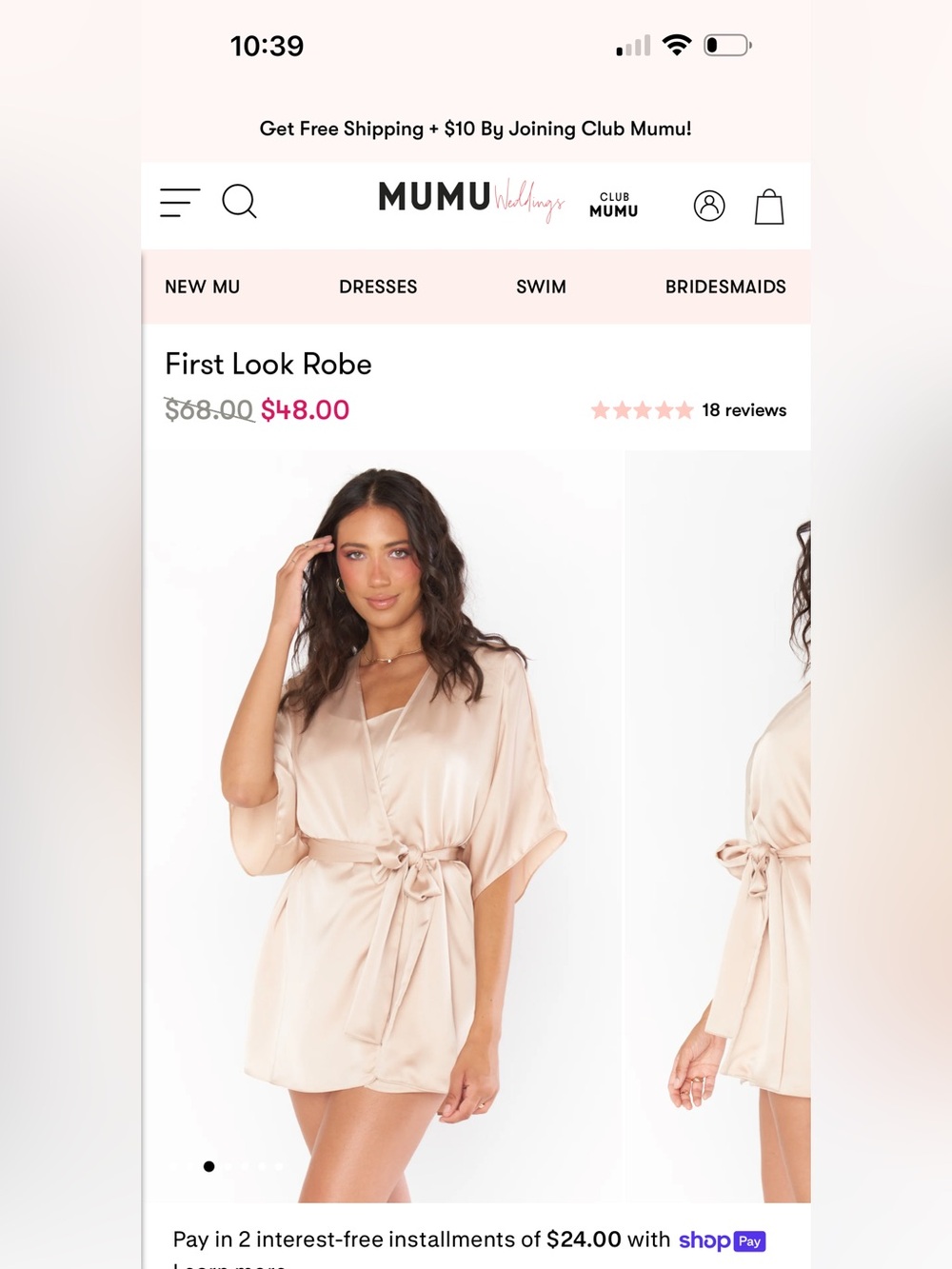 Show Me Your MuMu First Look Robe - Champagne Luxe Satin